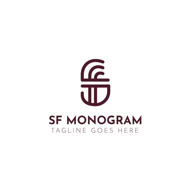 Modello di logo sf o fs design piatto