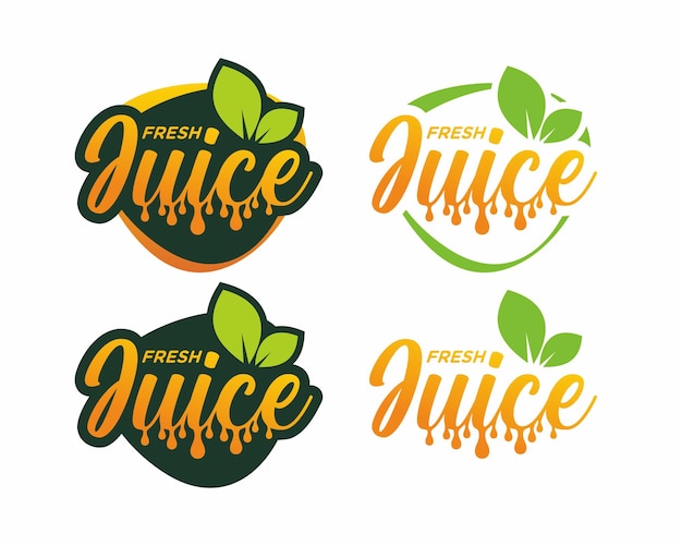 Modello di logo tipografico di succo fresco