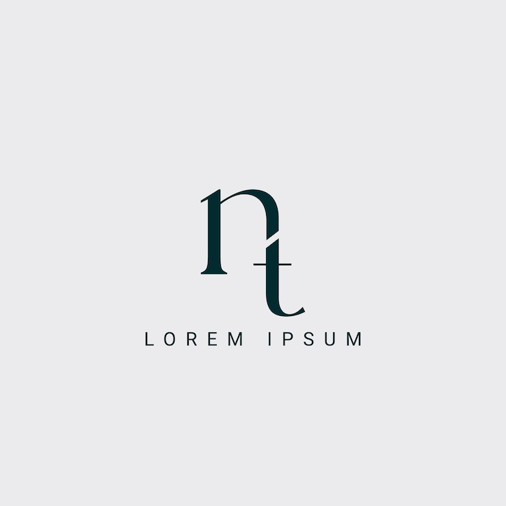 Vettore modello di logo vettoriale di monogramma illustrativo dell'alfabeto nt e tn
