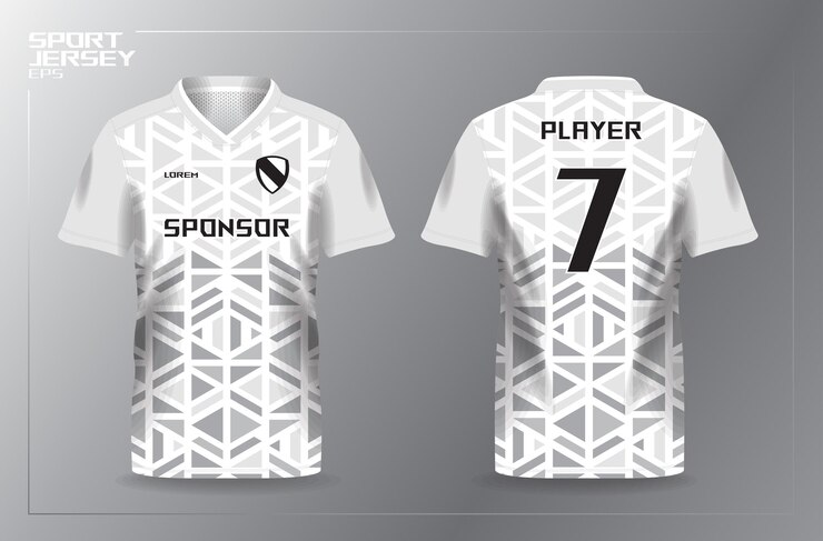 modello di maglia sportiva bianca per calcio e calcio