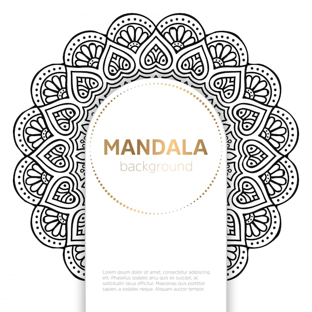 modello di mandala in bianco e nero