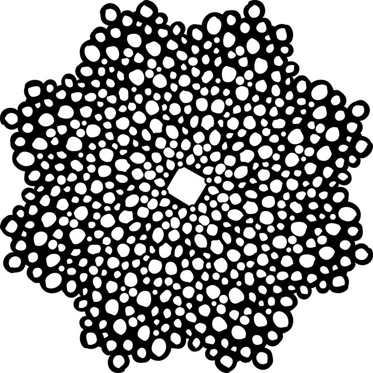 Vettore modello di mandala rotondo semplice doodle schizzo illustrazione vettoriale