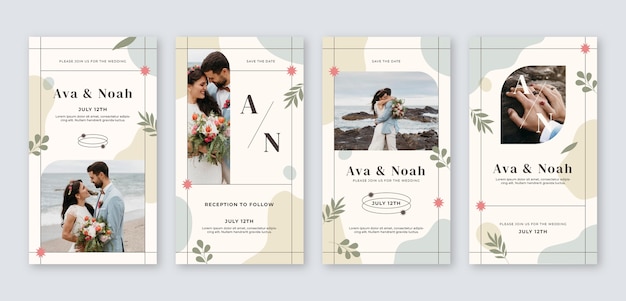 Modello di matrimonio design piatto