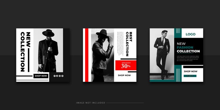 Vettore modello di media sociali di vendita di moda