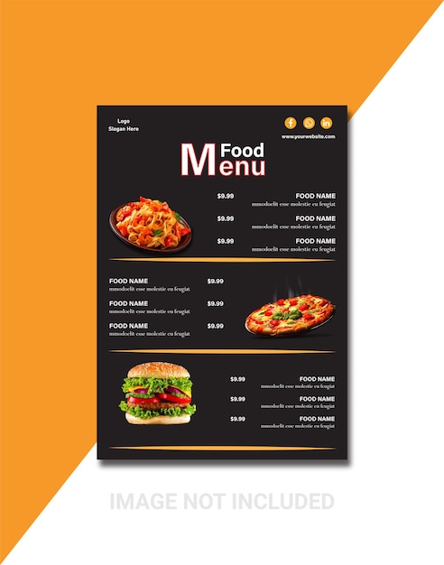 Modello di menu del ristorante hamburger vettoriali gratis