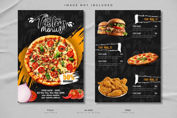 Vettore modello di menu del ristorante