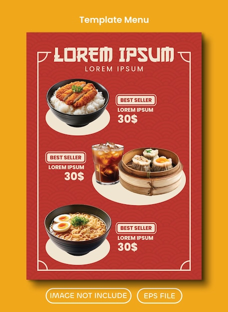 Modello di menu del ristorante