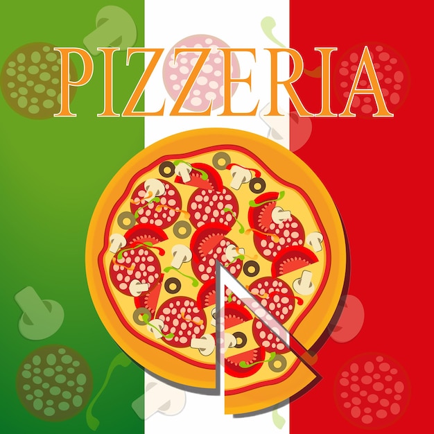 Modello di menu pizza, illustrazione vettoriale