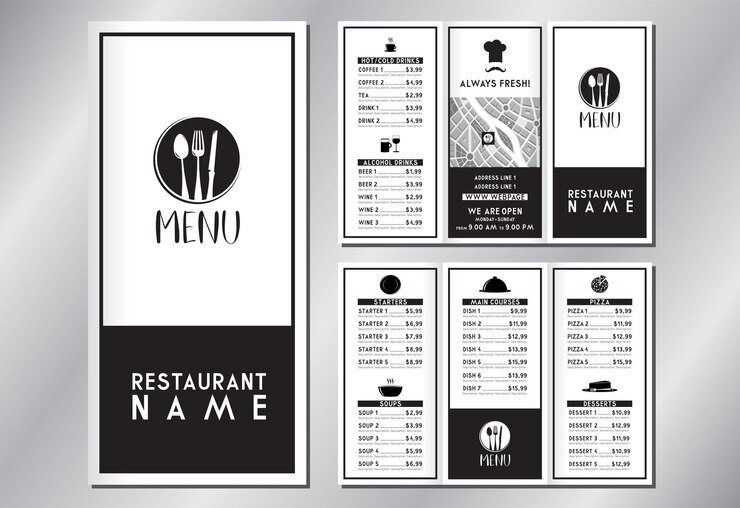 Vettore modello di menu ristorante d'epoca