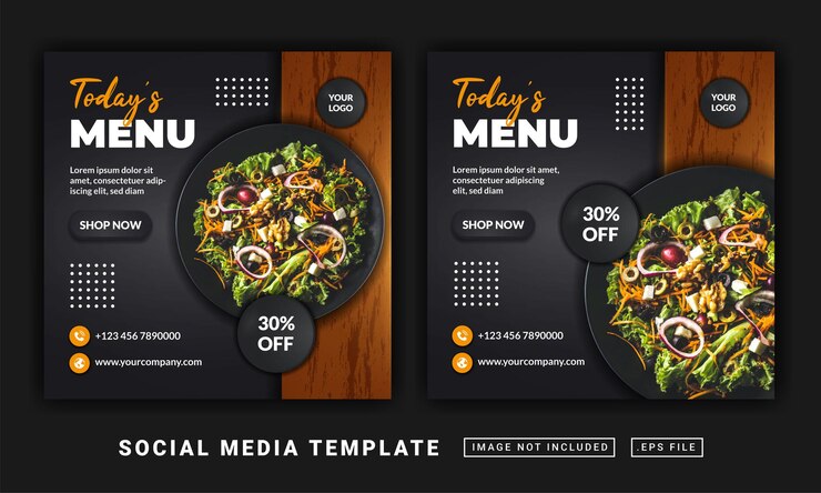 Vettore modello di menu volantino o post sui social media