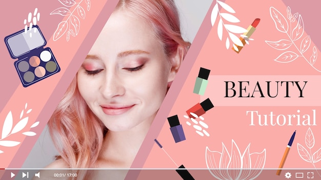 Modello di miniatura di YouTube bellezza disegnato a mano