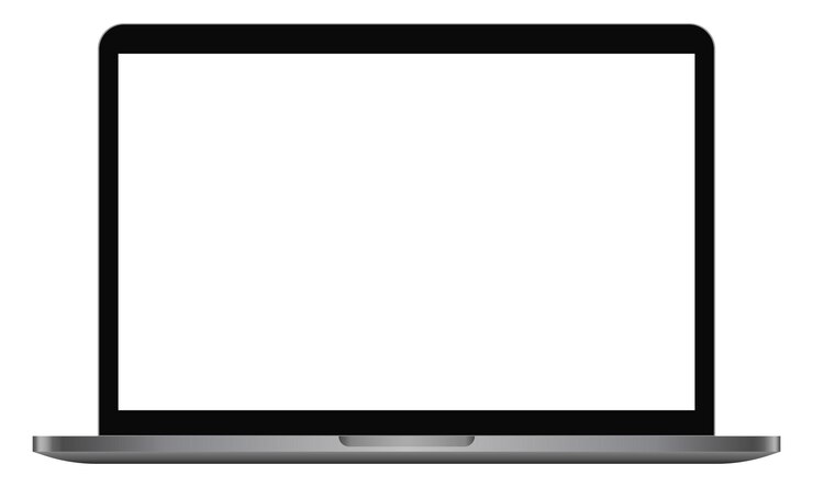 Vettore modello di mockup di schermata vuota per dispositivi portatili realistici equipaggiamento di notebook per computer moderni