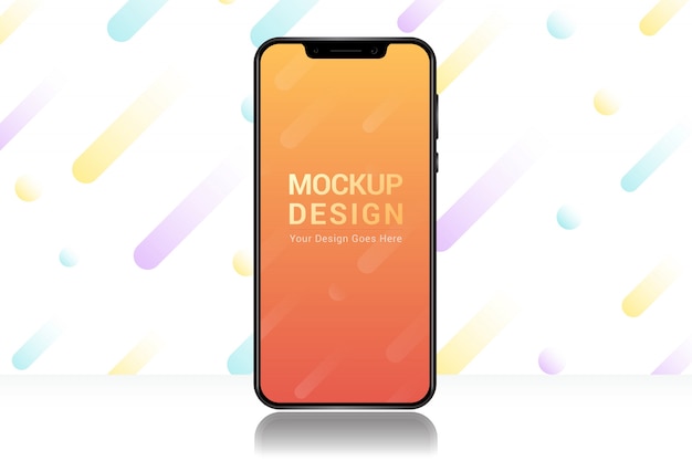 Modello di mockup schermo smartphone realistico