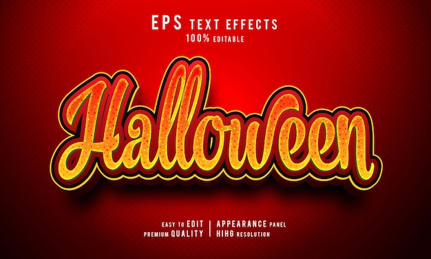 Modello di mockup stile livello di effetti di testo modificabile 3d di Halloween creativo