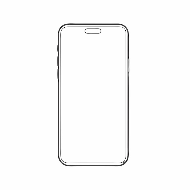 Modello di modello di linea del telefono sullo sfondo bianco isolato 27