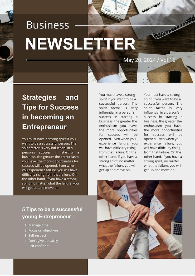 Vettore modello di newsletter aziendale