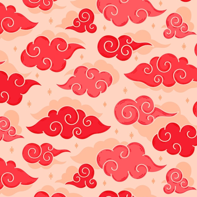 Modello di nuvole orientali disegnato a mano