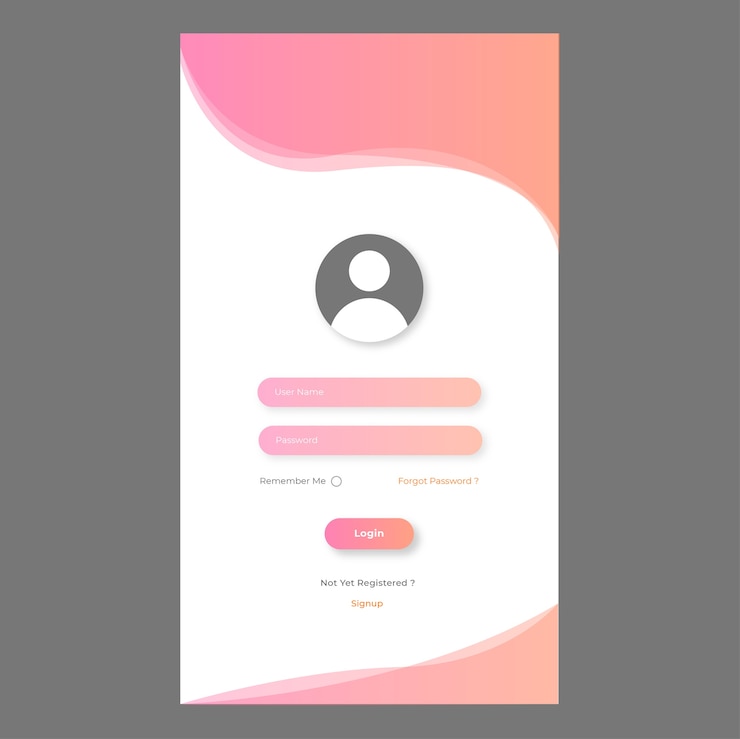 Vettore modello di pagina di accesso mobile