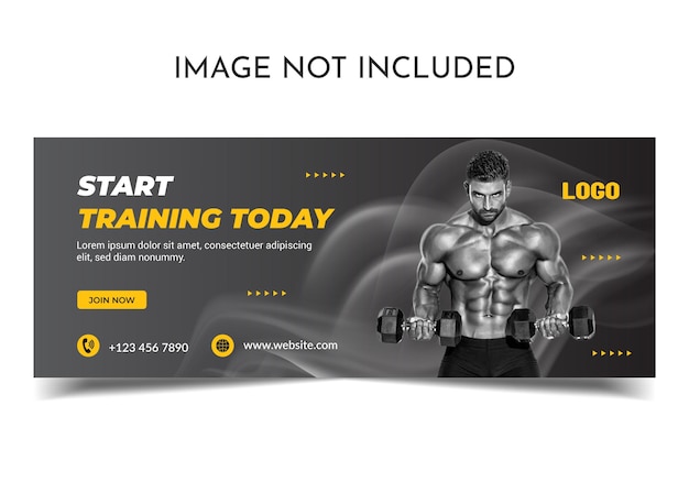 modello di pagina di copertina di Facebook per palestra e fitness