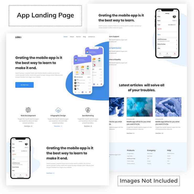 Modello di pagina di destinazione app moderna