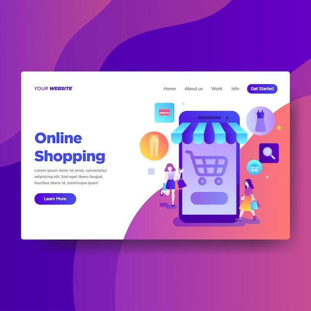 Modello di pagina di destinazione dei servizi di Shopping online