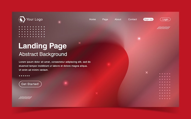 Modello di pagina di destinazione del sito Web con sfondo astratto