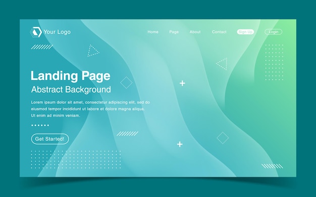 Modello di pagina di destinazione del sito Web con sfondo astratto