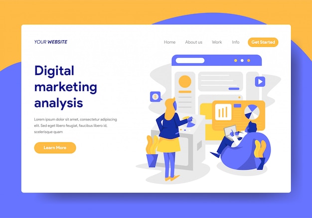 Modello di pagina di destinazione dell'analisi del marketing digitale