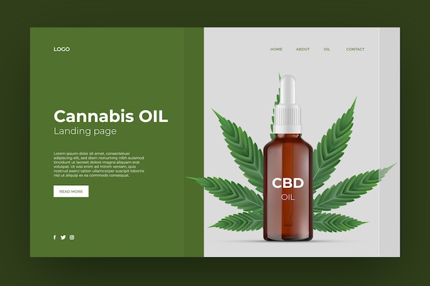 Modello di pagina di destinazione dell'olio di cannabis