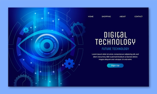 Modello di pagina di destinazione della tecnologia gradiente