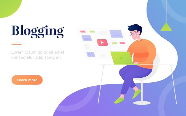 Vettore modello di pagina di destinazione moderno flat blogging