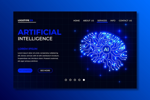 Modello di pagina di destinazione per l'intelligenza artificiale