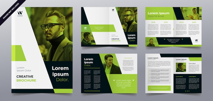 Vettore modello di pagine brochure business verde