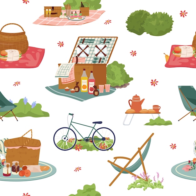 Modello di picnic in design piatto
