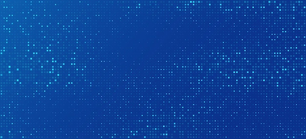 Modello di pixel blu futuristico per sfondo Business o FinTech Dati digitali con punti luccicanti