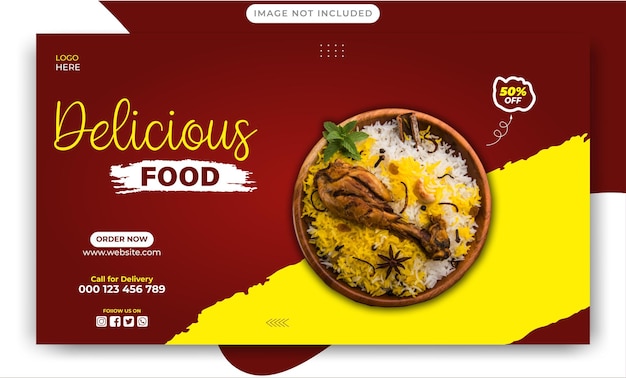 Modello di post banner di social media alimentare