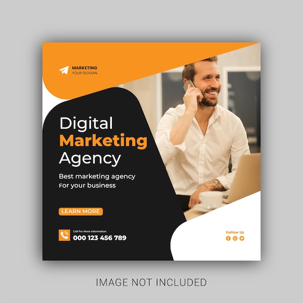 Modello di post banner per social media dell'agenzia di marketing aziendale