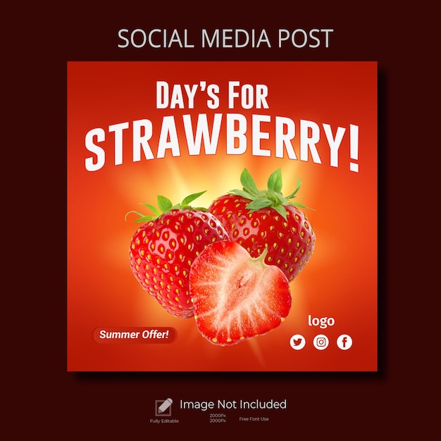 Modello di post banner social media cibo delizioso speciale