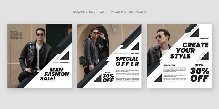 Vettore modello di post dei social media uomo di moda