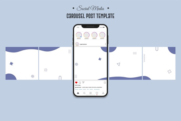 Vettore modello di post del carosello di instagram e social media