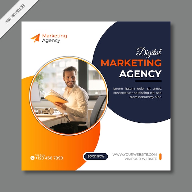 Modello di post di banner per agenzie di marketing digitale e social media aziendali su Instagram