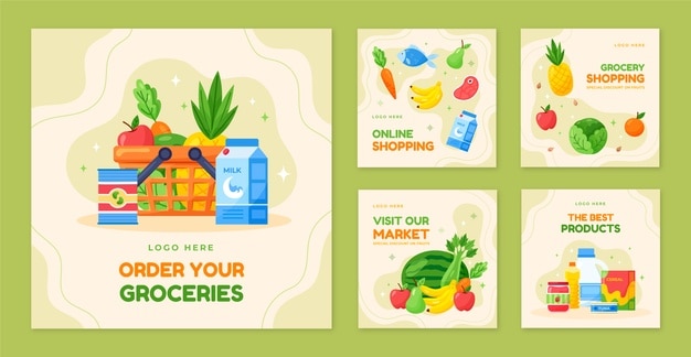 Modello di post di Instagram per negozi di alimentari