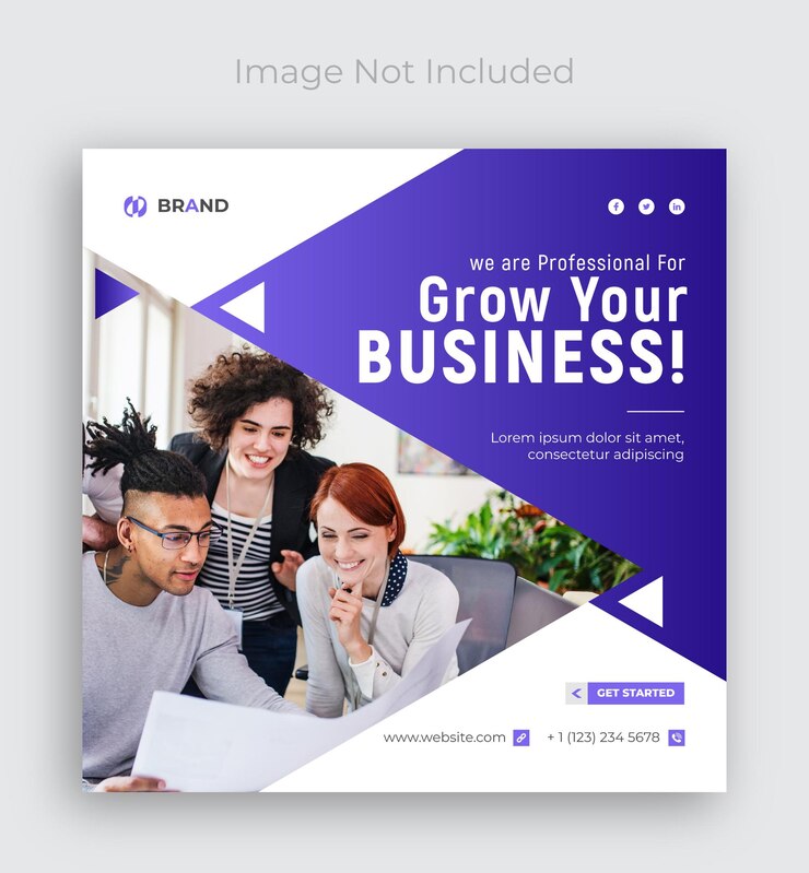Modello di post di marketing sui social media aziendali e banner web
