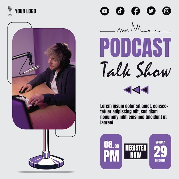 Modello di post di podcast per Instagram