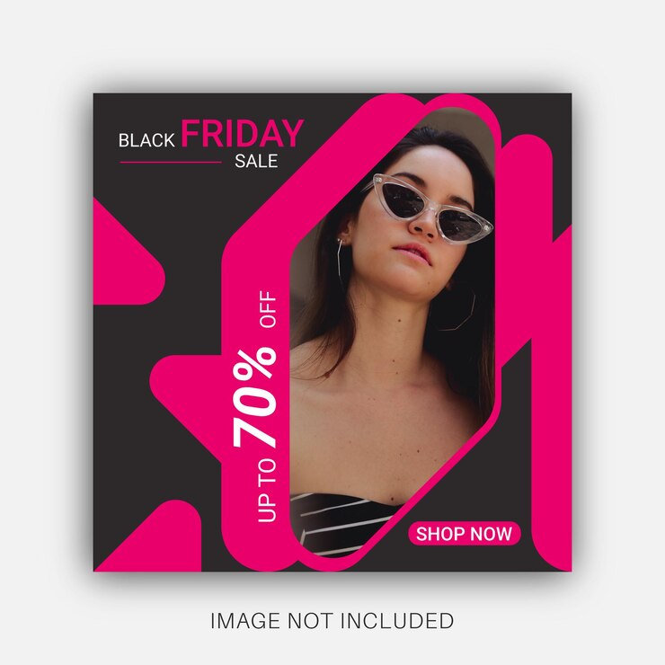 Vettore modello di post di social media o instagram di vendita del black friday