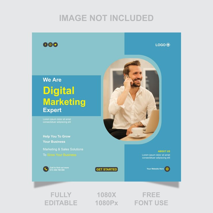 Vettore modello di post e banner sui social media dell'agenzia di marketing digitale aziendale vettoriale