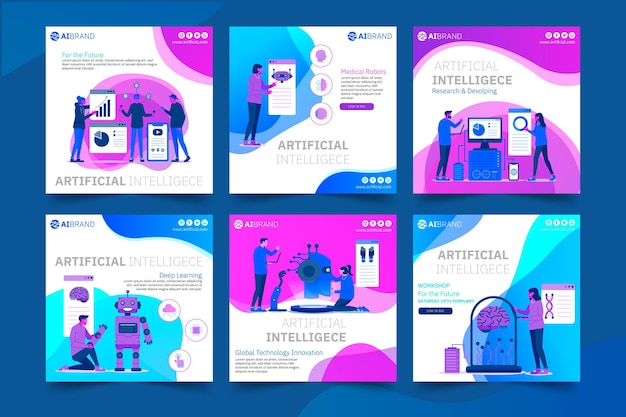 Modello di post instagram di intelligenza artificiale