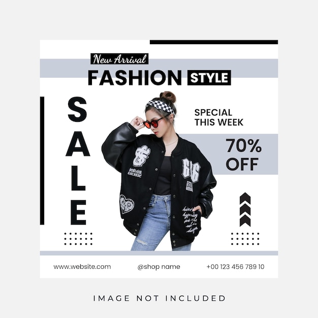 Modello di post Instagram di stile di moda