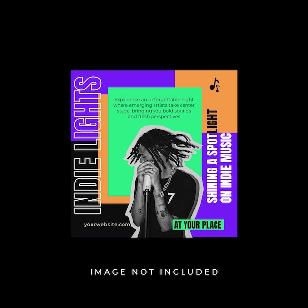 Modello di post Instagram per la musica indie