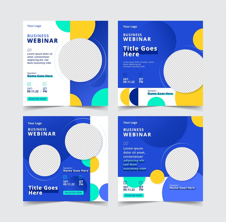 Vettore modello di post instagram webinar aziendale